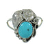 Southwestern Sterling Silver And Turquoise Flower Ring Size 5-1/4 WX79846